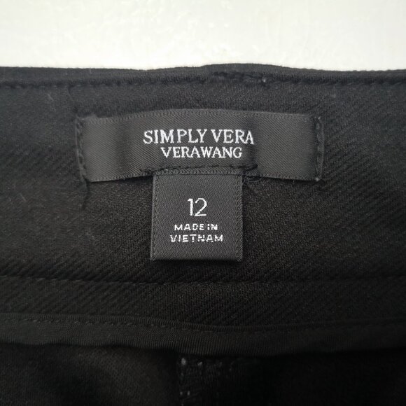 Simply Vera Vera Wang Ladies Size 12 Black Straight Leg Dress Pants - Picture 3 of 11
